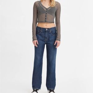 Levi Low Pros Color: Low Maintenance Dark Wash Vintage Mid Rise straight Jeans